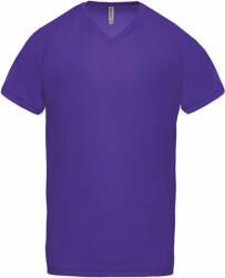 Proact Férfi póló Proact PA476 Men’S v-neck Short Sleeve Sports T-Shirt -S, Violet