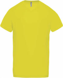 Proact Férfi póló Proact PA476 Men’S v-neck Short Sleeve Sports T-Shirt -3XL, Fluorescent Yellow