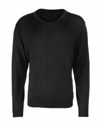 Premier Férfi Premier PR694 Men'S Knitted v-neck Sweater -3XL, Black