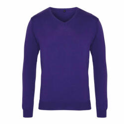 Premier Férfi Premier PR694 Men'S Knitted v-neck Sweater -XXS, Purple