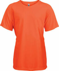 Proact Gyerek póló Proact PA445 Kids' Short Sleeved Sports T-Shirt -6/8, Fluorescent Orange