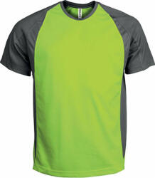 Proact Férfi póló Proact PA467 Two-Tone Short-Sleeved T-Shirt -2XL, Lime/Dark Grey