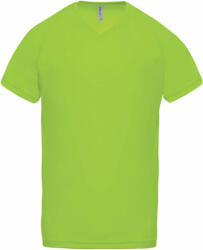 Proact Férfi póló Proact PA476 Men’S v-neck Short Sleeve Sports T-Shirt -XS, Lime