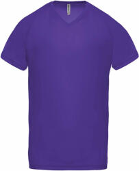 Proact Férfi póló Proact PA476 Men’S v-neck Short Sleeve Sports T-Shirt -3XL, Violet