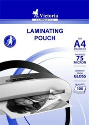 Victoria Office Meleglamináló fólia, 75 mikron, A4, fényes, VICTORIA OFFICE