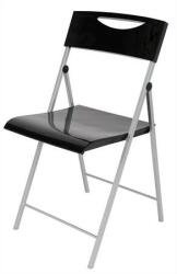 ALBA Összecsukható szék, fém és műanyag, ALBA "Smile", fekete (CPSMILE)