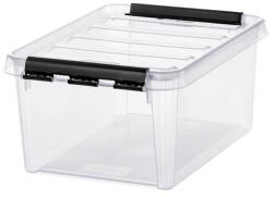 SMARTSTORE Műanyag tárolódoboz, 8 liter, fekete fogantyúkkal, SMARTSTORE "Classic 10", átlátszó (3482070) - iroszer24