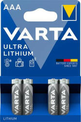VARTA Elem, AAA mikro, 4 db, lítium, VARTA "Ultra Lithium (6103301404) - iroszer24
