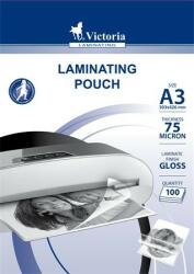 Victoria Office Meleglamináló fólia, 75 mikron, A3, fényes, VICTORIA OFFICE