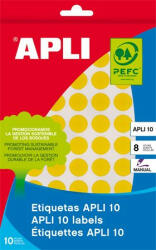 APLI Etikett, 16 mm kör, kézzel írható, színes, APLI, sárga, 432 etikett/csomag (02738) - iroszer24