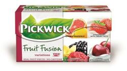 Pickwick Gyümölcstea, 20x2 g, PICKWICK "Fruit Fusion Variációk Piros", eper-tejszín, citrus-bodza, mágikus meggy, áfonya-málna (4028790/4024180/4031095)