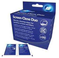 AF Tisztítókendő, képernyőhöz, 20 db nedves-száraz kendőpár, AF "Screen-Clene Duo (SCR020) - iroszer24