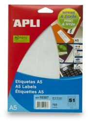 APLI Etikett, 45x8 mm, eltávolítható, ékszerekhez, A5 hordozón, APLI, 765 etikett/csomag (10307) - iroszer24