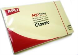 APLI Öntapadó jegyzettömb, 125x75 mm, 100 lap, APLI "Classic", sárga (10976)