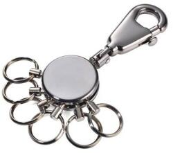 TROIKA Kulcstartó, 6 gyűrűvel, TROIKA "Patent", ezüst (KYR60/MC) - iroszer24