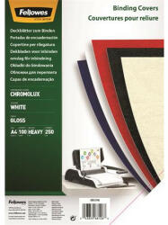Fellowes Hátlap, A4, 250 g, fényes, FELLOWES "Chromolux", fehér (5378006)