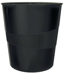 LEITZ Papírkosár, 15 liter, LEITZ "Wow", fekete (52781095)