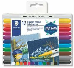 STAEDTLER Textilfilc, kétvégű, STAEDTLER® "3190", 12 különböző szín (3190 TB12) - iroszer24