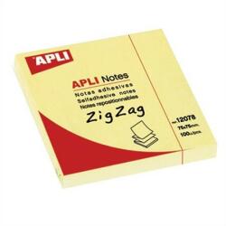 APLI Öntapadó jegyzettömb, "Z", 75x75 mm, 100 lap, APLI "Classic", sárga (12078)