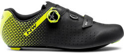 NorthWave Road Core Plus 2 országúti kerékpáros cipő, SPD-SL, fekete-neon sárga, 47-es