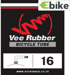 Vee Rubber 16 x 2, 5 (62-305) PV78 elektromos kerékpár belső gumi 90/90 fokos hajlított szeleppel, autós