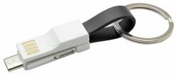 mobilNET mikro kulcstartó 3 az 1-ben, USB-TypeC-Lightning, (bulk), fekete