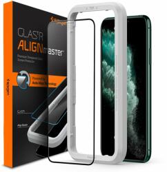 Edzett üveg / Tempered Glass Spigen Alm Glass Fc Iphone 11 Pro Max Fekete