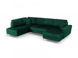 Micadoni Coltar in forma de U Moghan cu tapiterie din catifea, verde (ColtarUmoghantset27) Canapea