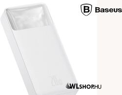 Baseus Bipow 20000mAh külső akkumulátor 20W 2xUSB + USB-C + mikro USB - Fehér