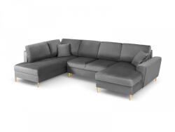 Micadoni Coltar in forma de U Moghan cu tapiterie din catifea, gri deschis (ColtarUmoghantset28) Canapea
