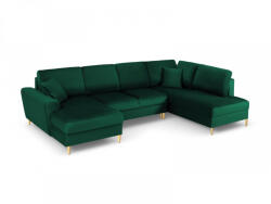 Micadoni Coltar in forma de U Moghan cu tapiterie din catifea, verde (ColtarUmoghantset7) Canapea