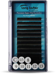 Long Lashes Premium Super Flat C / 0, 15 - 8-9-10-11-12-13mm (LLSFC7150000) - alveolashop