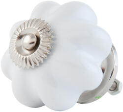 Clayre & Eef Set 4 butoni mobila ceramica alba 4 cm (63514)