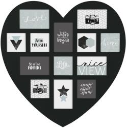 Atmosphera Createur D'interieur Ansamblu rame foto Black Heart, MDF, 59 x 1, 8 x H 61 cm