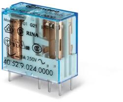 Finder 40.52. 9.060. 5000 miniatűr print/dugaszolható relé 2 váltóérintkező (CO) AgNi+Au, 60V DC vezerlőfeszültség, 8A folytonos áram, 5mm lábkiosztás - alapkivitel (40.52.9.060.5000)
