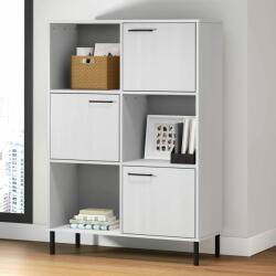 vidaXL Bibliotecă cu picioare metalice OSLO, alb, 90x35x128, 5 cm, lemn (351014) Biblioteca