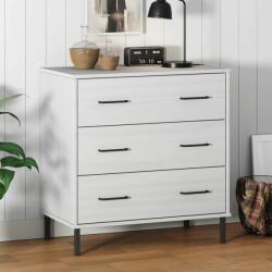 vidaXL Servantă cu 3 sertare, alb, 77x40x79, 5 cm, lemn masiv OSLO (350981) Comoda