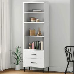 vidaXL Bibliotecă cu 2 sertare OSLO, alb, 60x35x180 cm, lemn masiv (351008) Biblioteca