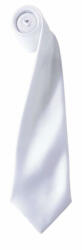 Premier Uniszex Premier PR750 Colours Collection' Satin Tie -Egy méret, White