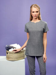 Premier Női Premier PR688 ‘viola' Linen-Look Cut neck Beauty Tunic -L, Black Heather