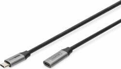 ASSMANN DB-300230-010-S USB-C apa - USB-C anya 3.0 Hosszabbító kábel - Fekete (1m) (DB-300230-010-S)