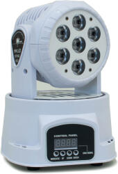 Thunder Germany MHW-10W Wash Robotlámpa, 7X10W (QUAD Multicolor LED) Sound, DMX, Auto - FEHÉR