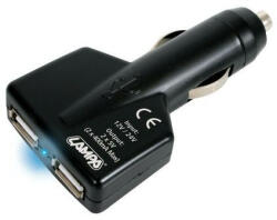 LAMPA Szivargyújtós USB töltő 12/24V + 2 USB