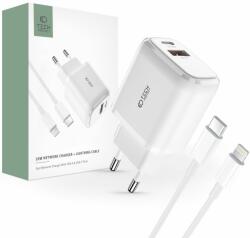 Hálózati Töltő / Töltőfej Tech-protect C20w 2-port Network Charger Pd20w/qc3.0 + Lightning Cable White