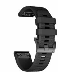 Szilikon Okosóra Szíj Garmin 26mm Quickfit Fenix 3 / 5x / 3hr / 5x Plus / 6x / 6x Pro / 7x Doop Discoverer Fekete