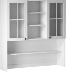 TEMPO KONDELA Felsőszekrény üveggel K120, fehér/sosna andersen, PROVANCE - kondela