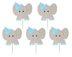 Godan Blue Elephant, Elefánt díszítő pálca, topper 10 db-os (MLG153682)