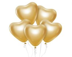 Godan Platinum Gold Heart, Szív léggömb, lufi 6 db-os 12 inch (30 cm) (MLG132694)