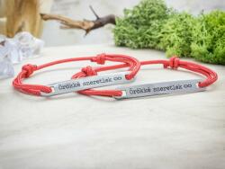 R. M. ékszer Örökké szeretlek vörös microcord páros karkötők (13121-RM)