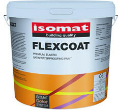 Isomat FLEXCOAT - vopsea hidroizolanta, elastica, pentru beton, caramida, anticoroziva (Culoare: ALB, Ambalare: Galeata 9 lt)